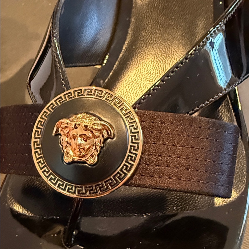 Versace sandalo T.45 Vernice+Raso - Picture 6 of 10